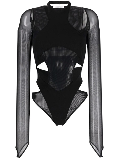 Shop Alessandro Vigilante Cut-out Detail Black Bodysuit In Nero