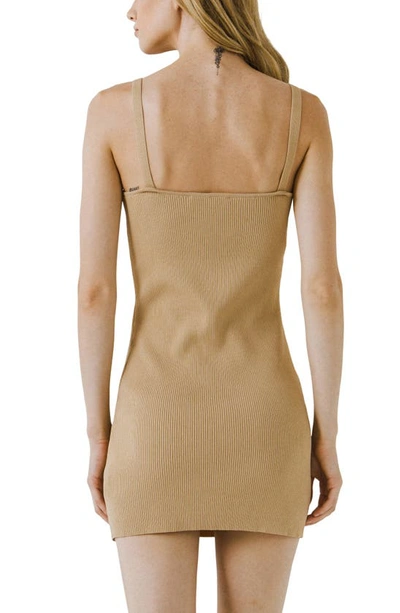 Endless Rose Rib Camisole Dress In Camel