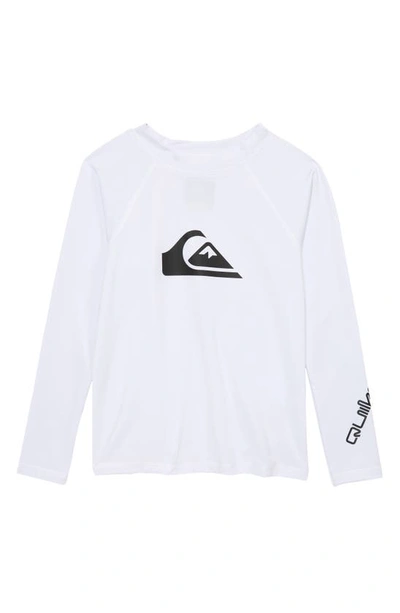 Shop Quiksilver Kids' All Time Long Sleeve Rashguard In White