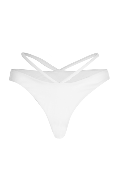 Shop Jonathan Simkhai Women's Emmalynn Tie-detailed Bikini Bottom In White
