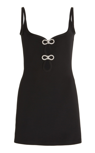 Shop Mach & Mach Women's Bow-embellished Cady Mini Dress In Black