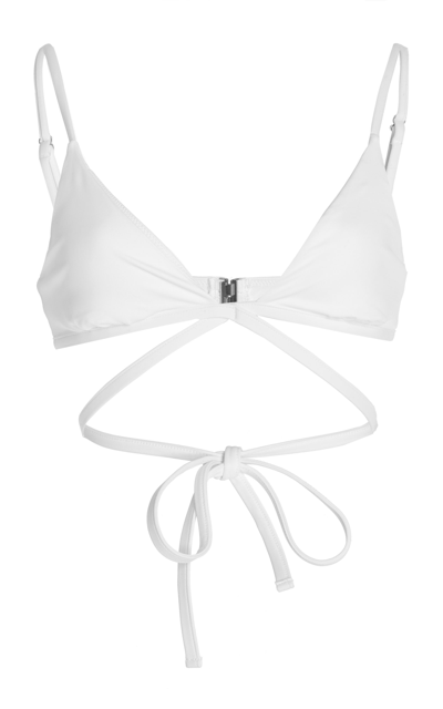 Shop Jonathan Simkhai Women's Harlen Wrap-around Bikini Top In White