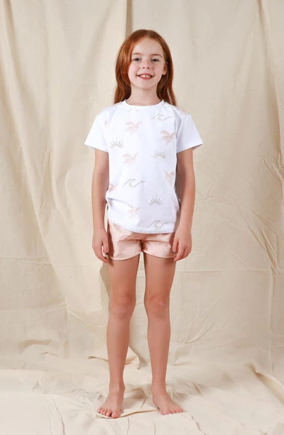 Tiny Tribe Kids' Sunny Elements Stretch Cotton T-shirt In White