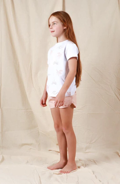 Tiny Tribe Kids' Sunny Elements Stretch Cotton T-shirt In White