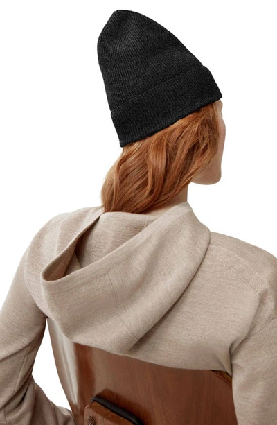 Canada Goose Lightweight Recycled Cashmere & Wool Beanie In Black Heather