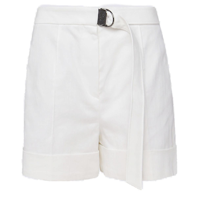 Shop Brunello Cucinelli Belted Pleat Detail Shorts In White
