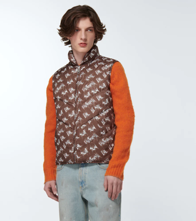 Erl Unisex Reversible Puffy Quilted Down Vest In Brown | ModeSens