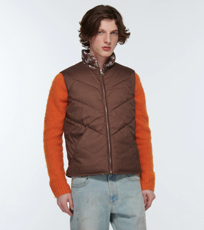 Shop Erl Padded Technical Vest In Brown