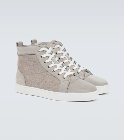 Shop Christian Louboutin Louis Orlato High-top Sneakers In Sasso/beige