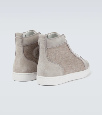 Shop Christian Louboutin Louis Orlato High-top Sneakers In Sasso/beige