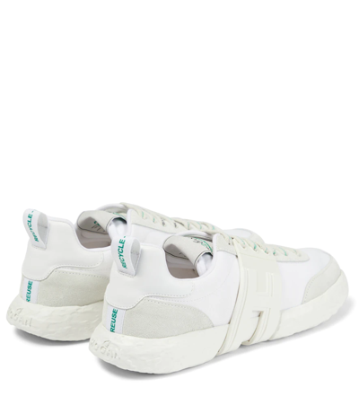 Shop Hogan 3r Suede-trimmed Sneakers In Bianco