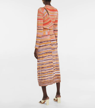 Shop Jonathan Simkhai Selah Space-dyed Midi Dress In Lupine Space Dye