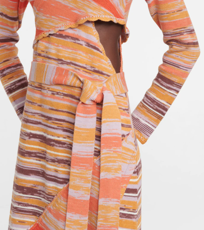 Shop Jonathan Simkhai Selah Space-dyed Midi Dress In Lupine Space Dye