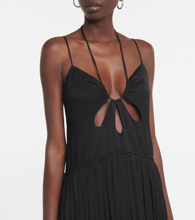 Shop Jonathan Simkhai Lina Cutout Halterneck Maxi Dress In Black
