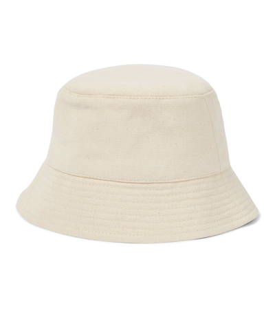 Shop Ruslan Baginskiy Logo Cotton Canvas Bucket Hat In Light Beige
