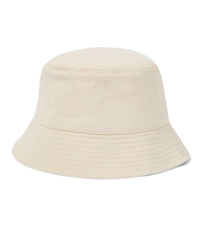 Ruslan Baginskiy Logo Cotton Canvas Bucket Hat In Beige