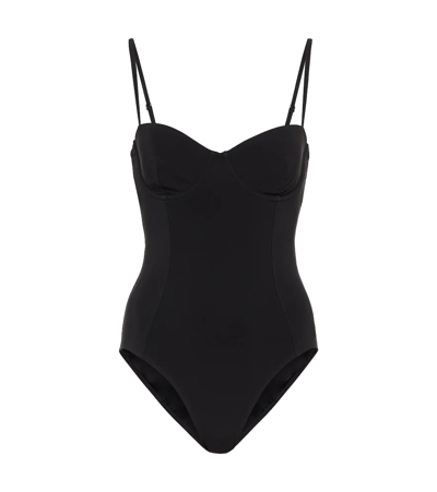 Shop Tory Burch Bustier Swimsuit In Black