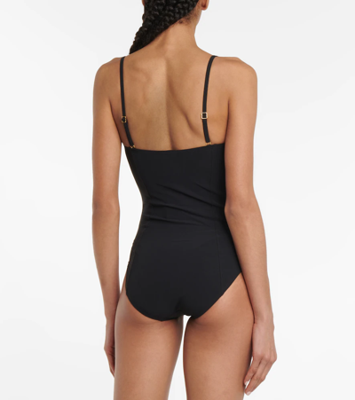 Shop Tory Burch Bustier Swimsuit In Black