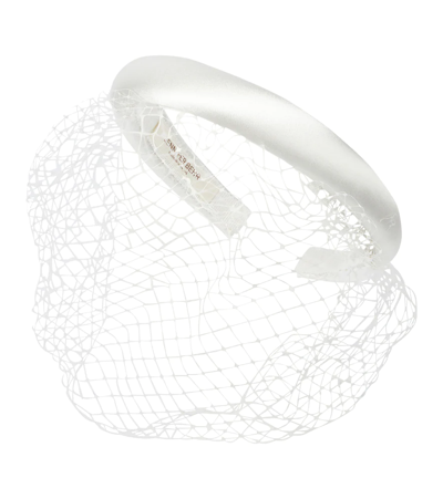 Shop Jennifer Behr Tori Voilette Satin Headband In Cream