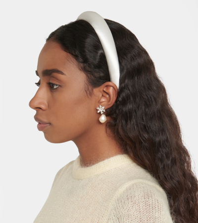 Shop Jennifer Behr Tori Satin Headband In Cream
