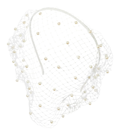 Shop Jennifer Behr Voilette Embellished Headband In Cream
