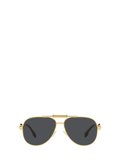 Shop Versace Eyewear Aviator In Gold