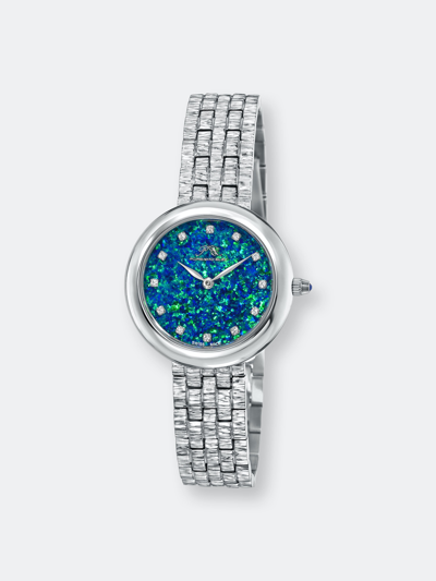Shop Porsamo Bleu Charlize Women's Silver Tone, Opal Dial Jewelry Watch With Topaz Hourmarkers In Grey
