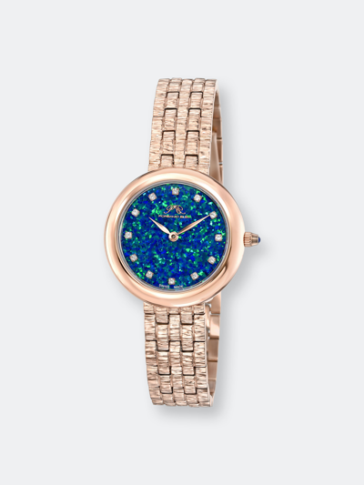 Shop Porsamo Bleu Charlize Women's Roser Tone, Opal Dial Jewelry Watch With Topaz Hourmarkers In Pink