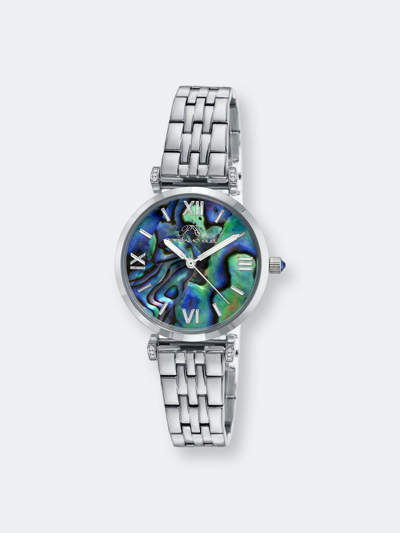 Shop Porsamo Bleu Sylvie Women's Abalone Dial Bracelet Watch In Grey
