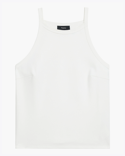 Shop Theory Cropped Halter Top In White