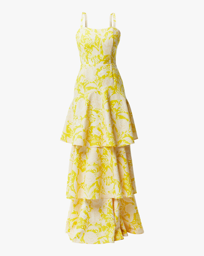 Shop Mestiza Women's Torero Gown In Yellow/ivory Floral Deco