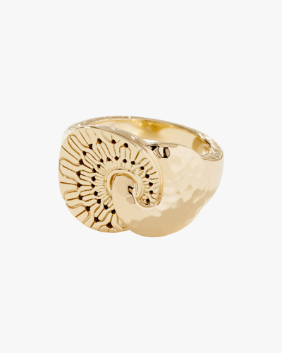 Shop John Hardy Unisex Swirling Hammered Ring | Yellow Gold