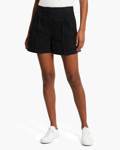 Shop Theory Double-pleated Shorts In Black