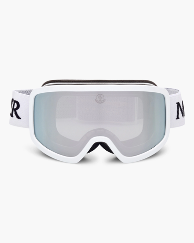 Shop Moncler White Shield Goggles Sunglasses | Plastic