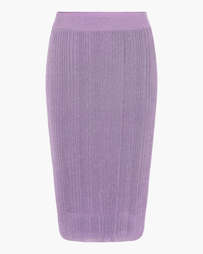 Shop Dorothee Schumacher Sleek Shine Skirt In Shiny Lilac