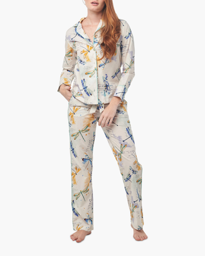 Shop The Lazy Poet Emma Cotton Pajama Set In Dancing Dragonflies