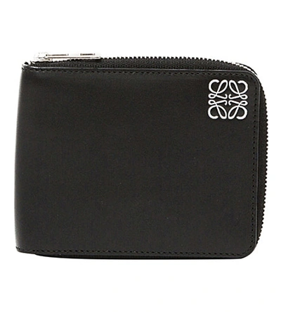 Loewe Calf-leather Bi-fold Wallet In Black