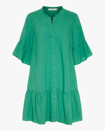 Shop Dorothee Schumacher Colorful Volumes Mini Dress In Vibrant Green