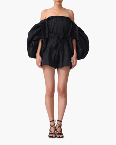 Shop Jason Wu Collection Oversized-sleeve Off-shoulder Top In Black