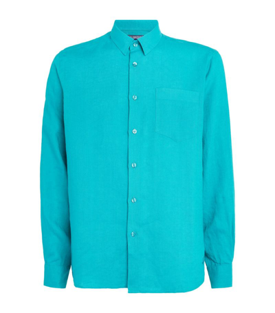 Shop Vilebrequin Linen Caroubis Shirt In Blue