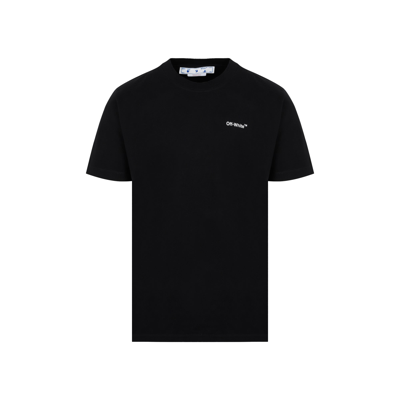 Shop Off-white Wave Diag Cotton T-shirt Tshirt In Black