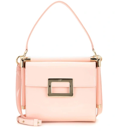 Roger Vivier Miss Viv' Carré Small Patent Leather Shoulder Bag In Pink