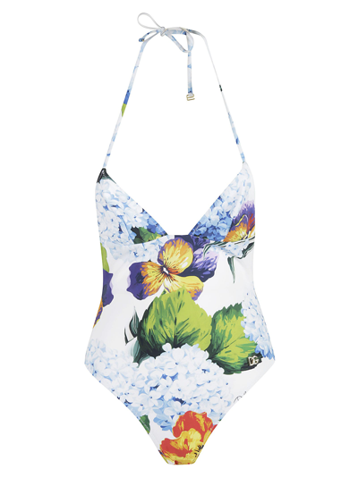 Shop Dolce & Gabbana Printed Swimsuit In Multicolor