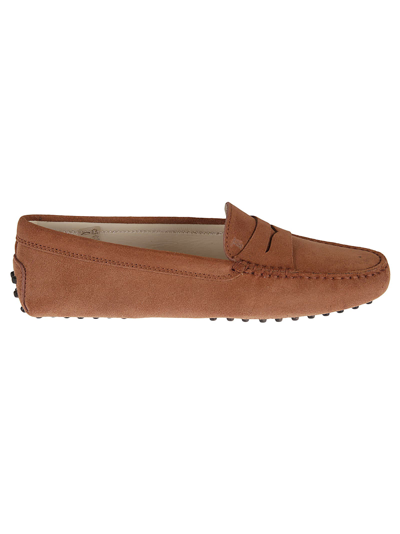Shop Tod's Classic Loafers In Terracotta