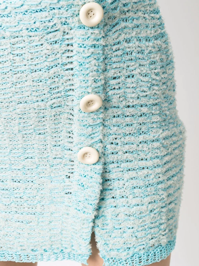 Shop Acne Studios Bouclé Tweed Mini Skirt In Blue