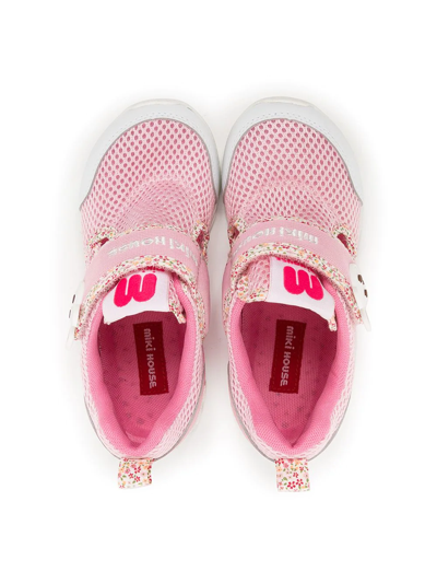 Shop Miki House Bunny Patch-detail Sneakers In Pink