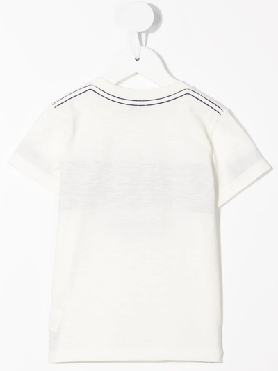Shop Miki House Logo-print Short-sleeved T-shirt In White