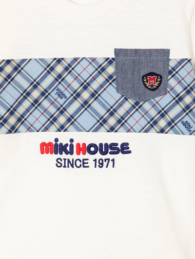 Shop Miki House Logo-print Short-sleeved T-shirt In White