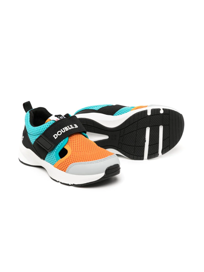 Shop Miki House Double B Touch-strap Sneakers In Orange