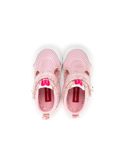 Shop Miki House Bunny Patch-detail Sneakers In Pink